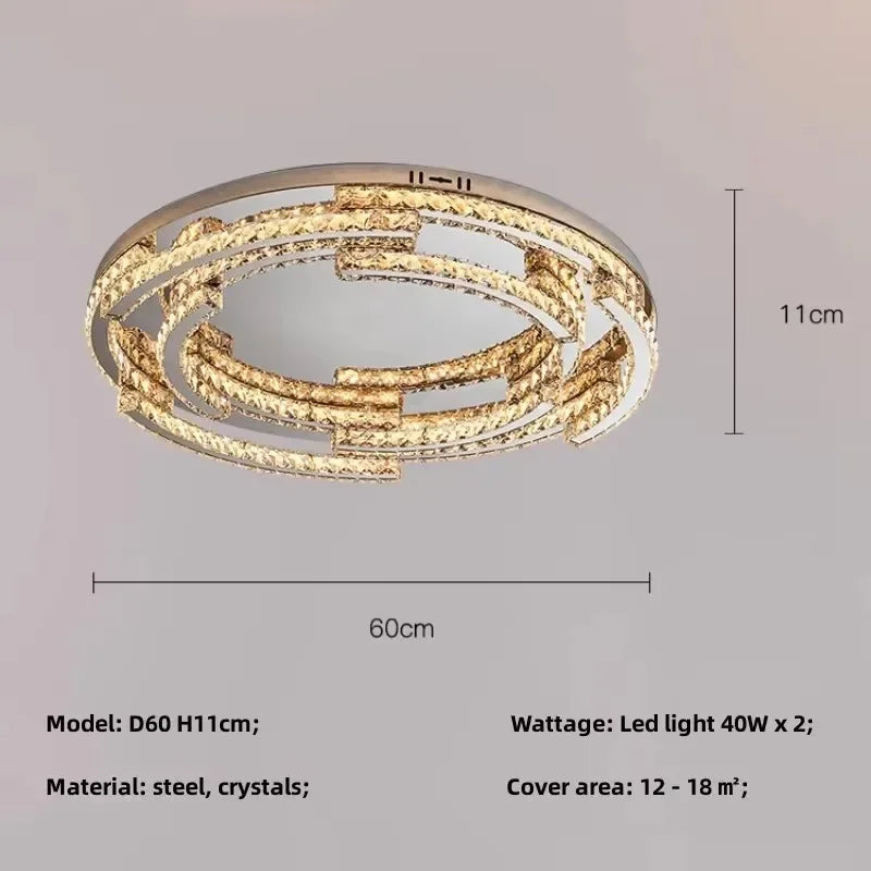 Afralia™ Crystal LED Chandelier Pendant Light Modern Luxury Foyer Ceiling Lamp