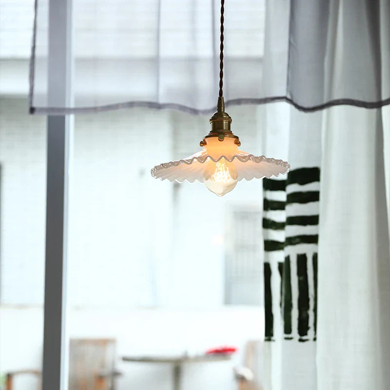 Afralia™ White Glass LED Pendant Light Fixture Modern Hanging Lamp