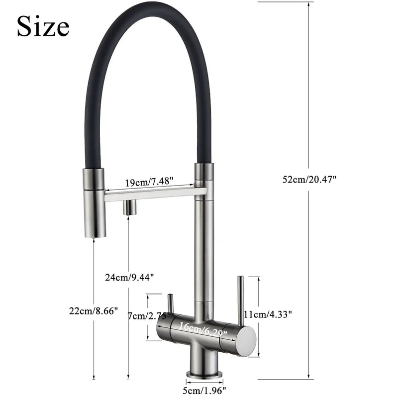 Afralia™ Black Kitchen Faucet with Pull Down Sprayer and 2-in-1 Purification Technology