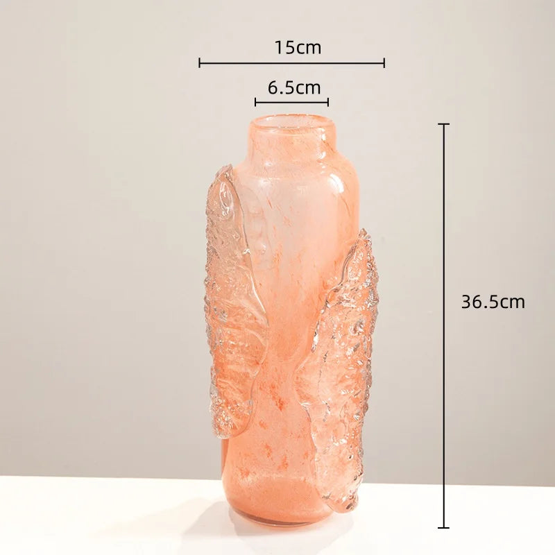 Afralia™ Pink Glass Ice Cubes Vase - Home Decor Flowerpot & Terrarium