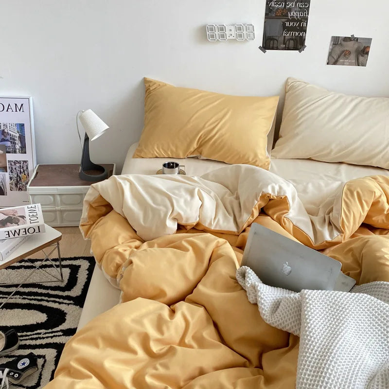 Afralia™ Solid-Color Quilted Bedding Set: Dual Purpose Summer Quilt or Duvet Cover