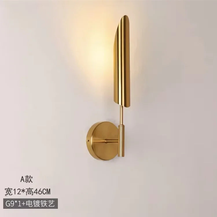 Afralia™ Golden Inclined Tube Wall Lamp for Modern Luxury Decor in Living Room