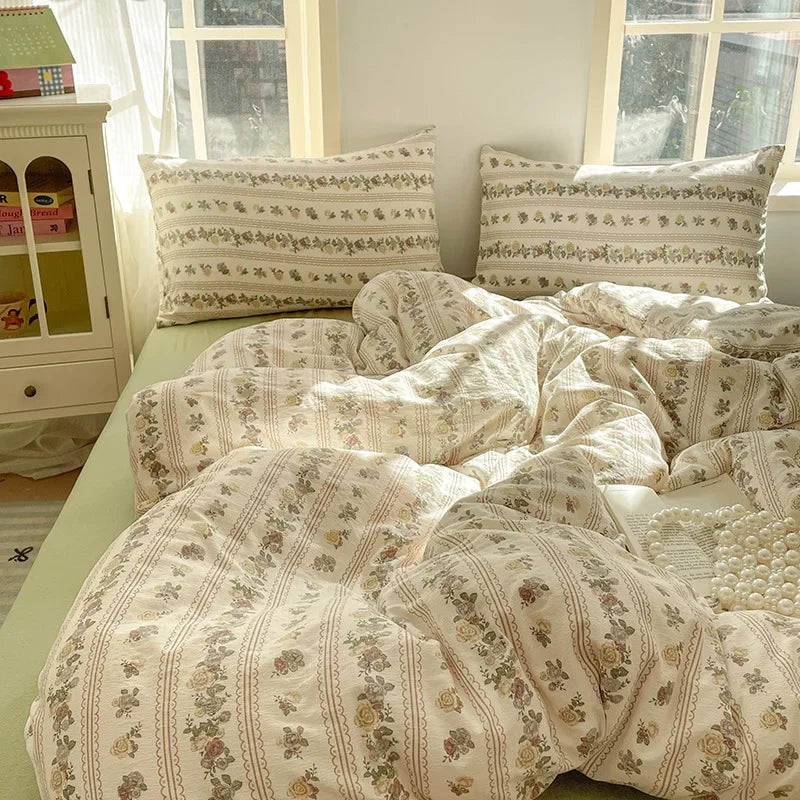 Afralia™ Double Layer Yarn Bedspread Set King/Queen Breathable Comfortable Bedding