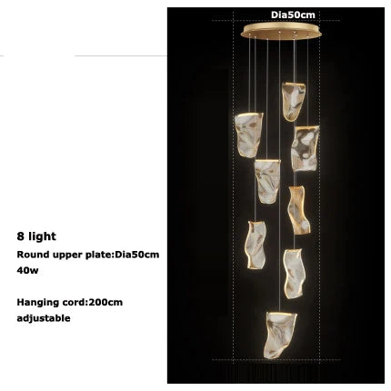Afralia™ Modern Water Wave Acrylic LED Chandelier - Dining Room Pendant Light