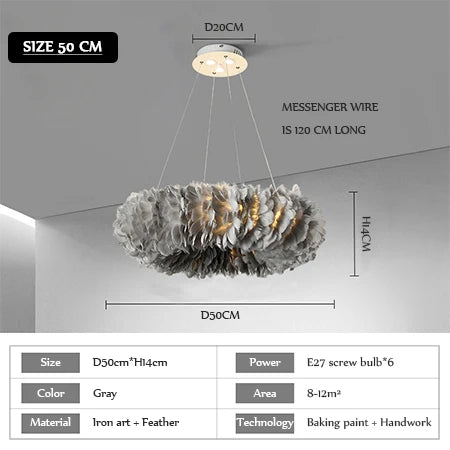 Afralia™ Nordic Feather Pendant Lamps for Bedroom and Home Decor Lighting