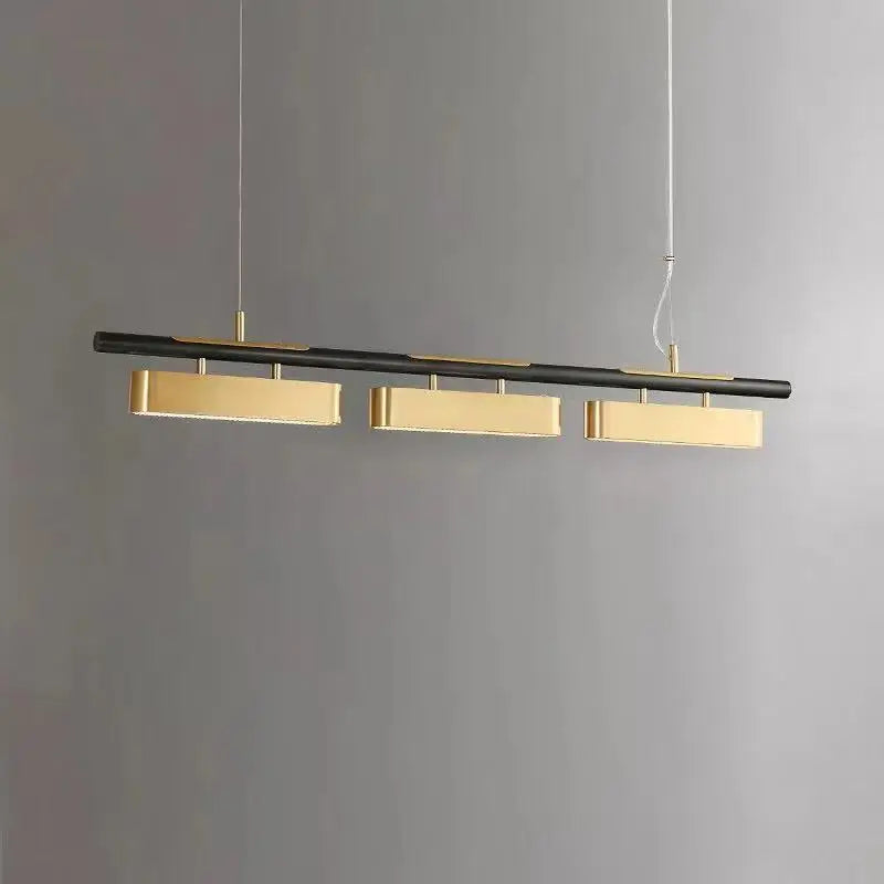 Afralia™ Modern Black Gold LED Pendant Chandelier for Cafe Bar Kitchen Island