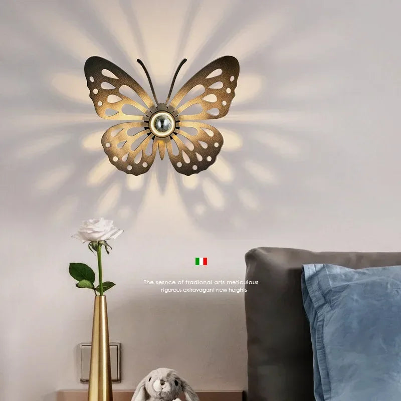 Afralia™ Nordic Iron Black Flower LED Wall Sconce for Bedroom and Home Decor