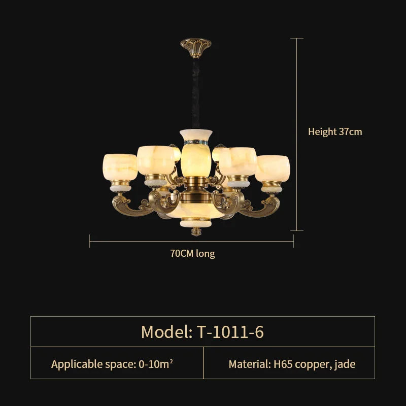 Afralia™ Jade Chandelier: Stylish Chinese Zen Living Room Lamp for Duplex Building by Guangdong Zhongshan