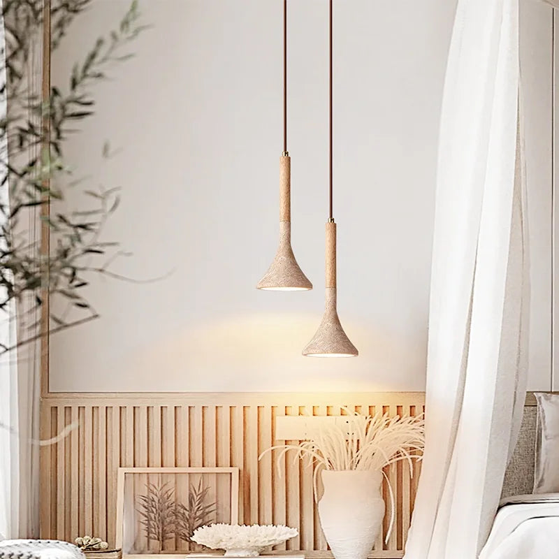 Afralia™ LED Pendant Light Yellow Travertine Modern Hanging Lampara