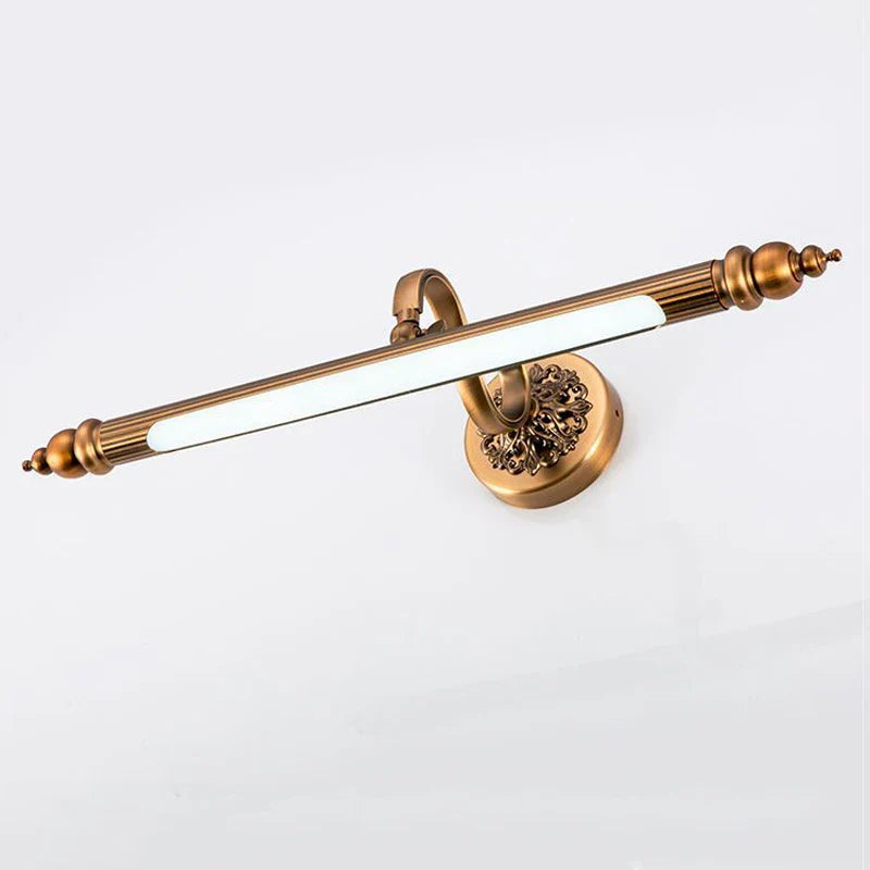 Afralia™ Antique Golden Europe Bronze Mirror Lamp LED 8W 51cm Bedroom Wall Light