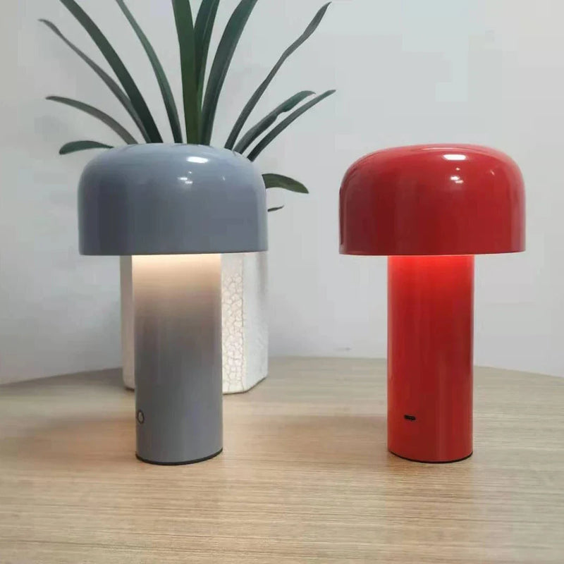 Afralia™ Rechargeable Mushroom Desk Lamp: Cordless Touch Night Light for Bedroom Decor