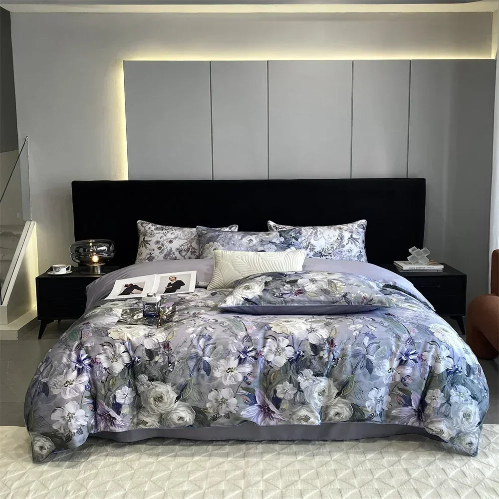 Afralia™ 1000TC Egyptian Cotton Bedding Set, Solid Color Sheets, Pillowcase, Blanket Cover, King Queen Europe Size