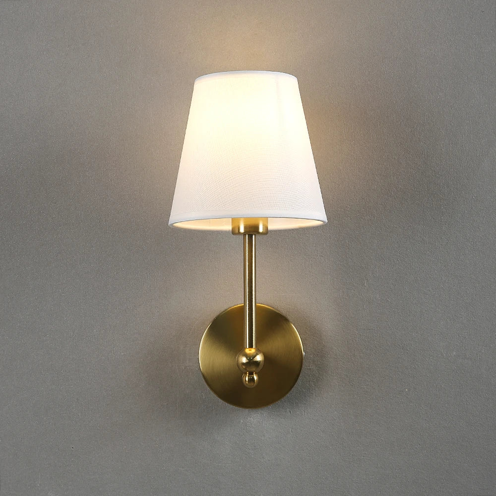 Afralia™ Retro Industrial Wall Lamp with Fabric Lampshade for Bedroom Night Light