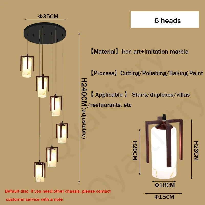 Afralia™ Marble LED Pendant Light for Modern Villa Living Room - Luxury Ceiling Lighting