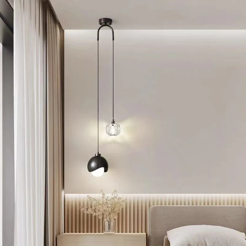 Afralia™ Crystal Ball Pendant Lights: Modern LED Luxury for Bedroom, Nordic Minimalist Design