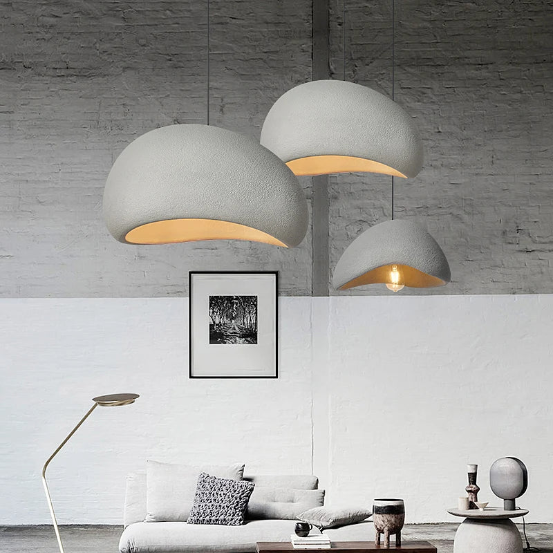 Afralia™ Handmade Wabi Sabi Chandelier Modern LED Pendant Lamp for Nordic Restaurant Island