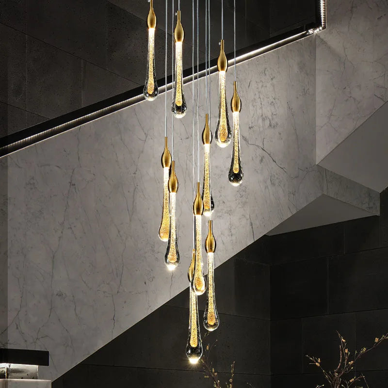 Afralia™ Crystal Water Drop Chandeliers: Modern Luxury LED Lighting for Bedroom, Bar & Decor