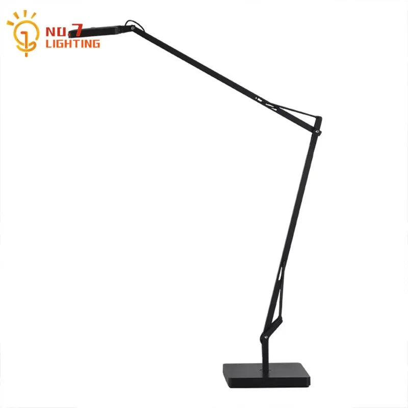 Afralia™ Modern Industrial Swing Arm Floor Lamp with Dimming Touch Switch
