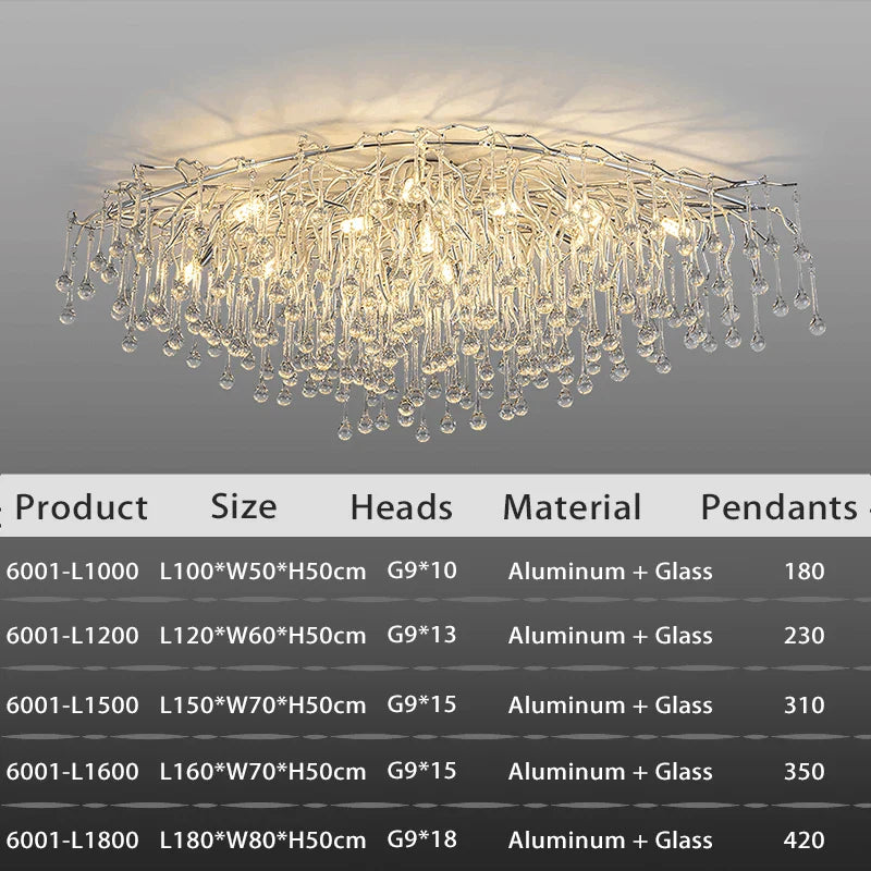 Afralia™ Teardrop Crystal Ceiling Chandelier - Modern Luxury Branch Crystal Chandeliers