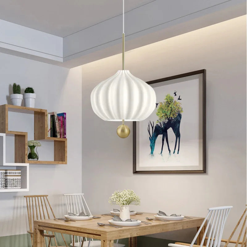 Afralia™ White Glass Pendant Lamp, Adjustable Wire, Gold Metal, Modern Hanging Light Fixtures