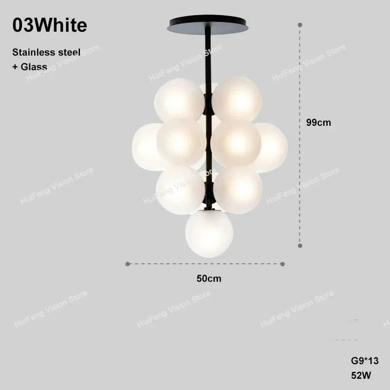 Afralia™ Purple Ripple Grape Ball Lampshade Pendant Chandelier, Modern LED Home Decor Lighting