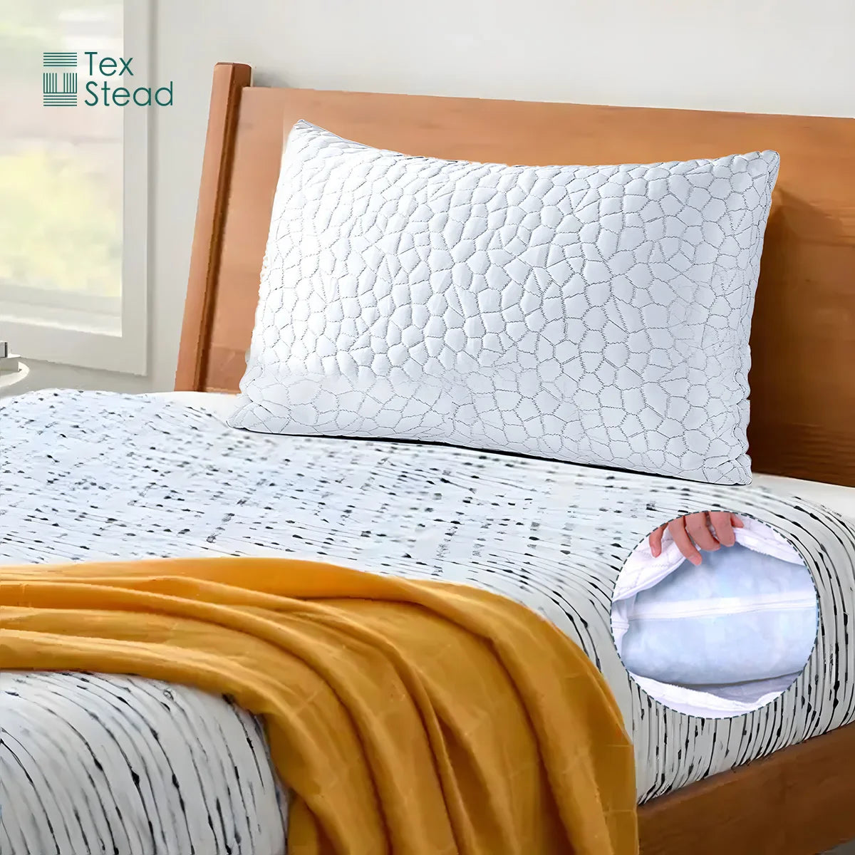 Afralia™ Cooling Shredded Sponge Memory Foam Pillow - Medium Firm Support