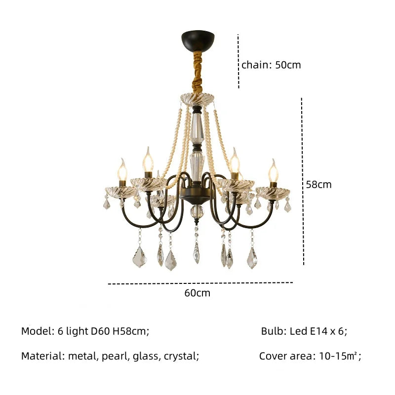 Afralia™ Crystal LED Chandelier Living Room Luxury Lighting E14 Pendant Lamparas