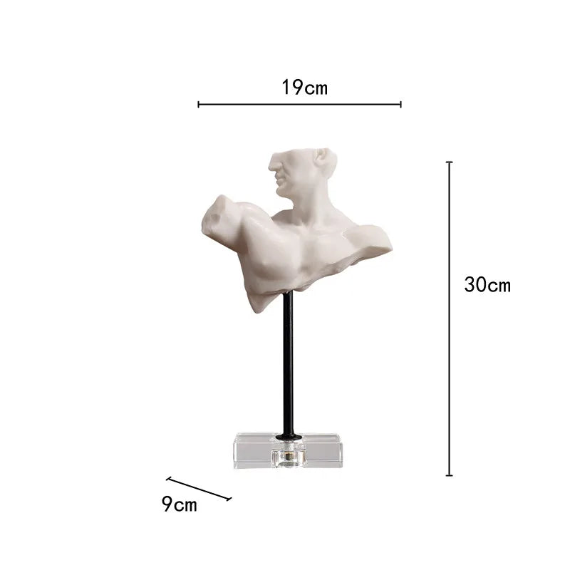 Afralia™ Resin Roman Figure Sculpture | Abstract Human Body Decorative Figurine