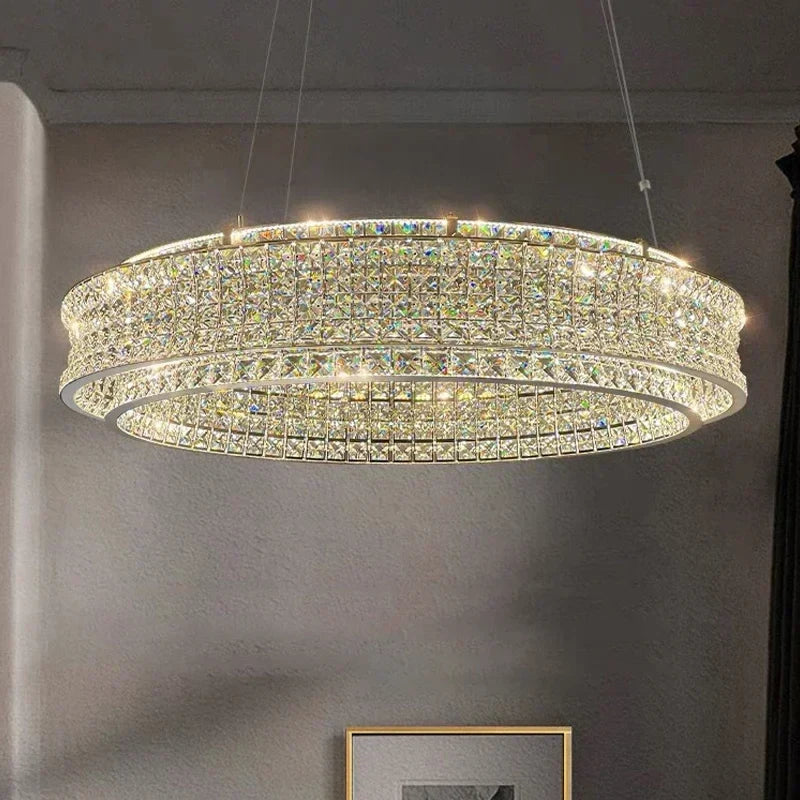 Afralia™ Crystal Chandeliers LED Lighting for Home Living Dining Room Decor