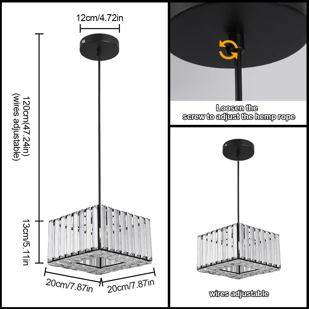 Afralia™ Crystal LED Pendant Light for Kitchen Dining Living Room