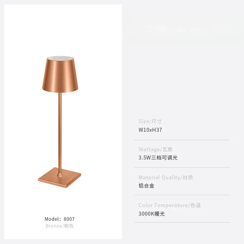 Afralia™ LED Touch Table Lamp for Home, Office, or Hospitality with USB Charging