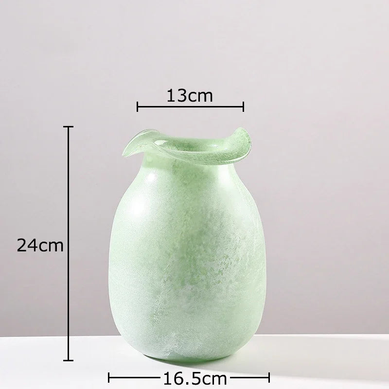 Afralia™ Red Matte Glass Vase Hydroponics Flower Pot Room Decor