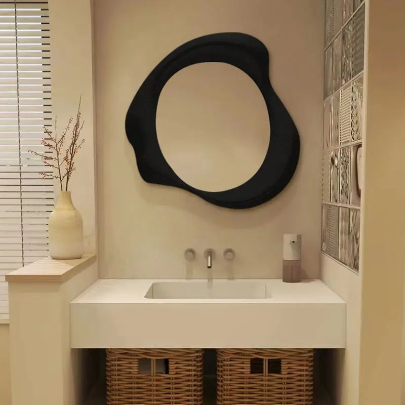 Afralia™ Minimalist Luminous Makeup Mirror for Bedroom & Bathroom - Wall Mounted Circular Vanity Mirror