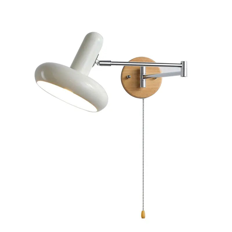 Afralia™ Cream Rocker Arm Wall Lamp: Vintage Telescopic Reading Lamp for Bedroom Study