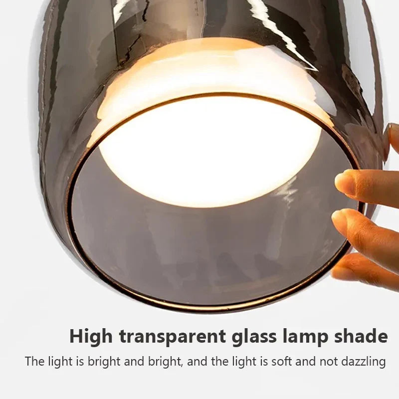 Afralia™ Nordic Glass LED Ceiling Chandelier: Restaurant & Home Decor Lighting Fixtures