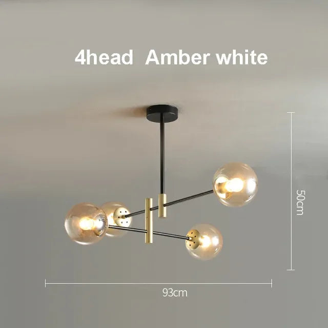 Afralia™ Modern Golden/Black Glass Chandeliers for Home and Commercial Spaces