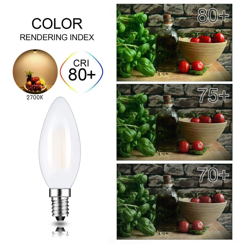 Afralia™ Frosted Led Candle Light Bulbs Dimmable E12 E14 Base Warm White 2700K