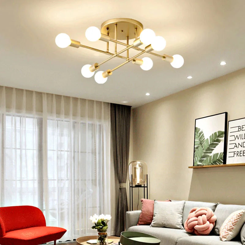 Afralia™ Nordic Wrought Iron Ceiling Lamp - Modern Minimalist Industrial Living Room Bedroom Light