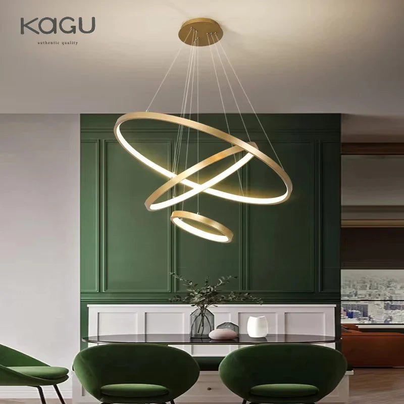 Afralia™ LED Ceiling Chandelier Round Pendant Light for Modern Home Interior Lighting