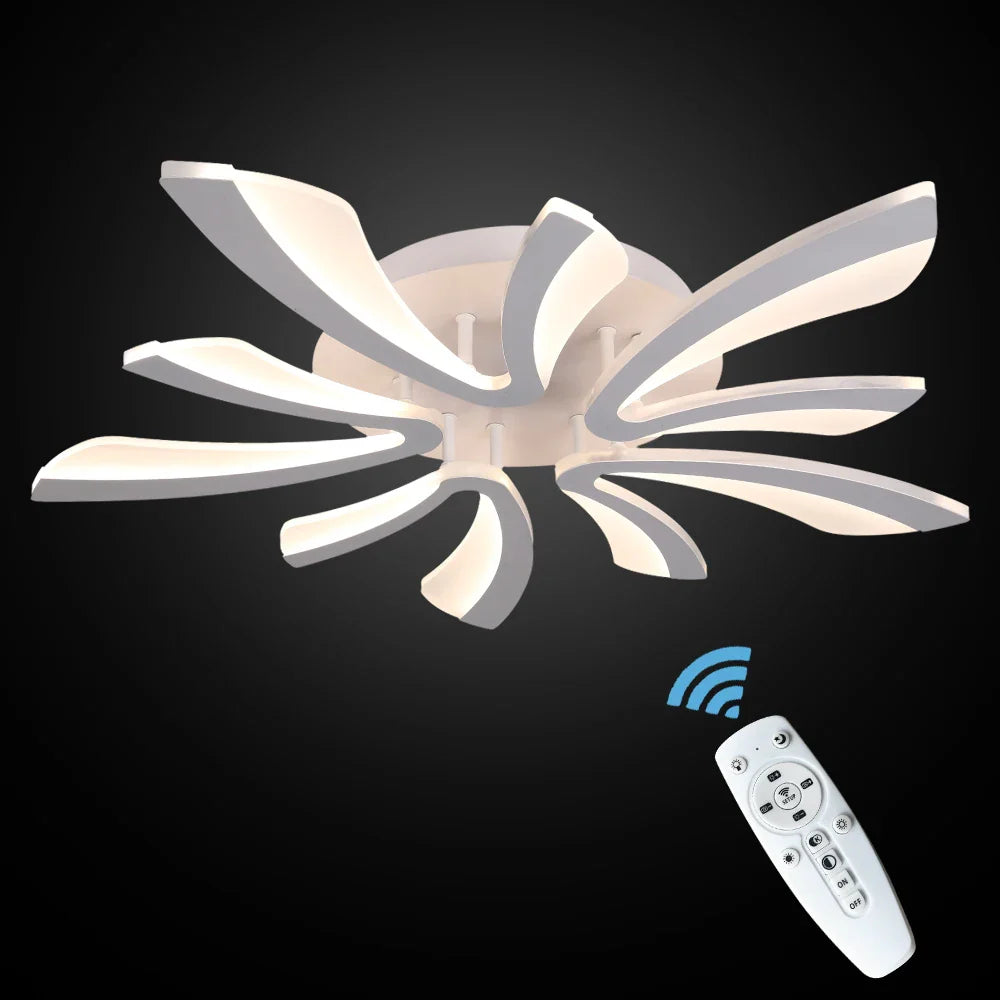 Afralia™ Acrylic LED Chandelier RC Dimming Modern Ceiling Lamp for Living Dining Room