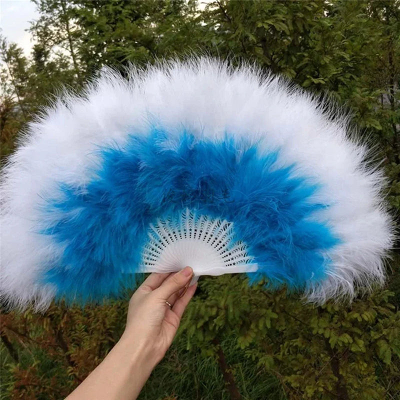 Afralia™ Feather Folding Fan: Elegant Japanese Gothic Court Dance Hand Fan Art Craft