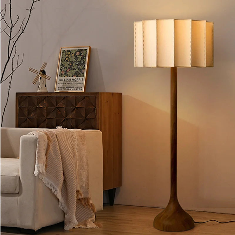 Afralia™ Solid Wood Floor Lamp: Nordic Minimalist Design for Living Room, Bedroom and Sofa