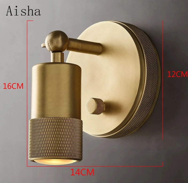 Afralia™ Minimalist Wall Lamp Sconce Aluminum/Copper/Black/Chrome Adjustable Direction Bedroom Living Room Decor