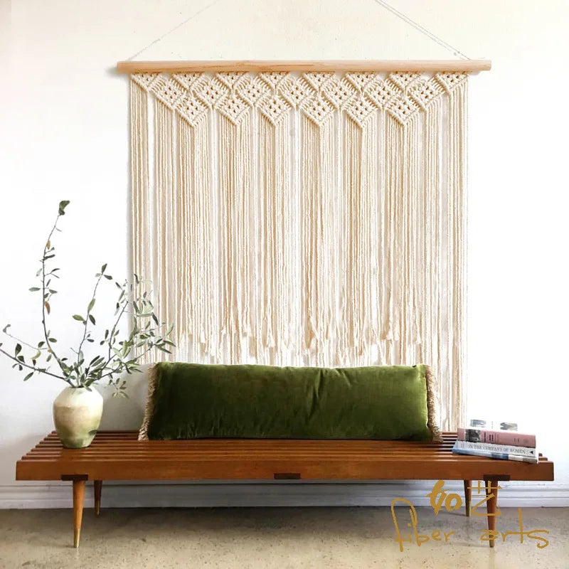 Afralia™ Bohemian Macrame Curtain Tapestry for Door/Window/Wall, Wedding Home Decor