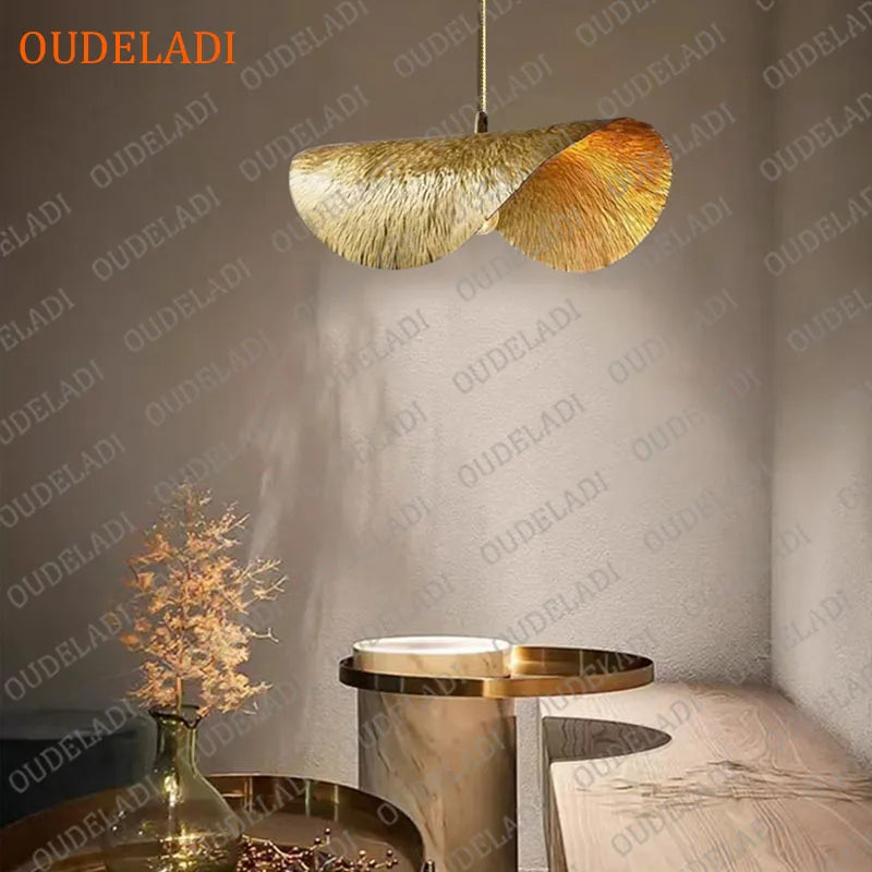 Afralia™ Lotus Leaf Copper Chandelier: Vintage Pendant Light for Home Kitchen Island Decor