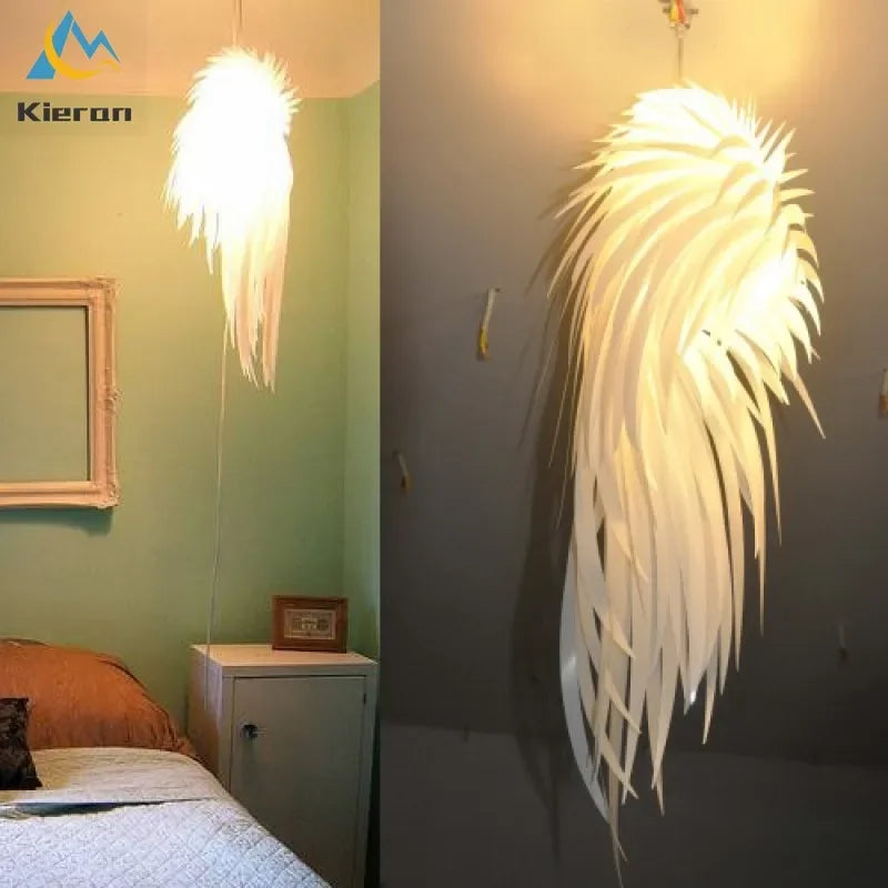 Afralia™ Modern Wing Feather LED Chandelier for Bedroom Living Room Decor