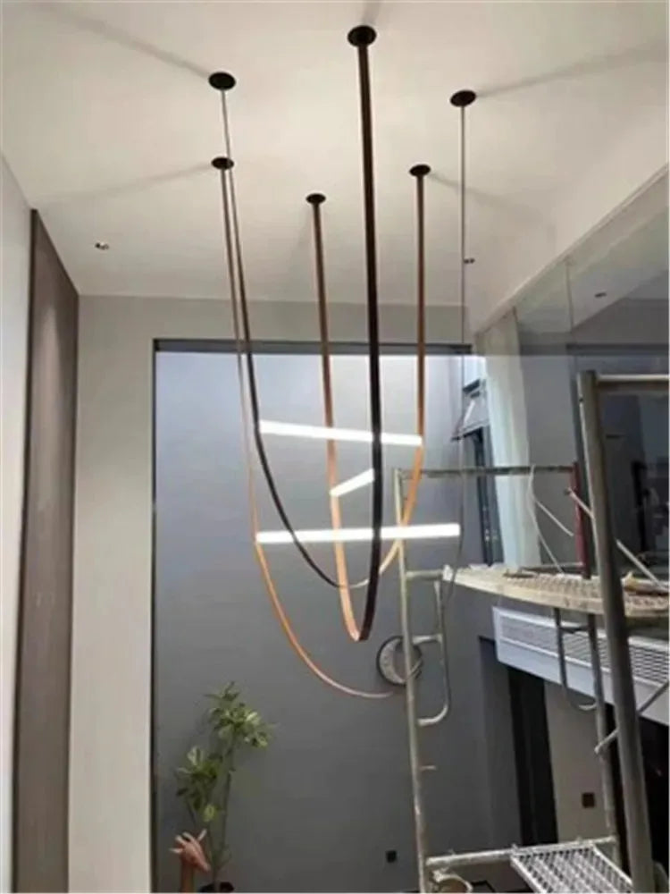 Afralia™ Glass Tube Pendant Lamp: Modern LED Lighting for Living Room, Duplex Villa Staircase