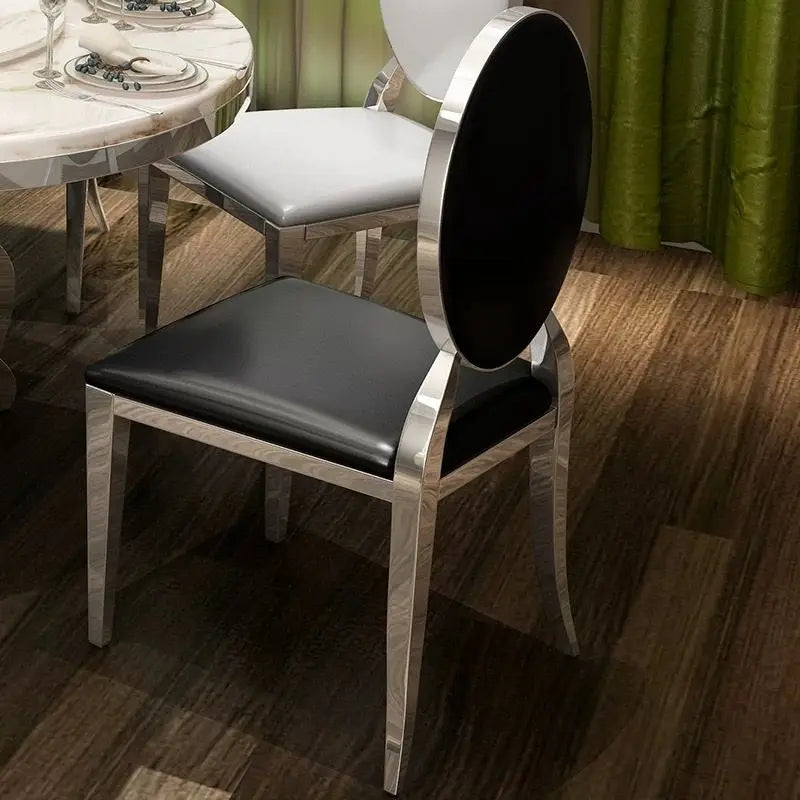 Afralia™ Nordic Stainless Steel Dining Chairs: Modern, Simple, High-End Backrest Design
