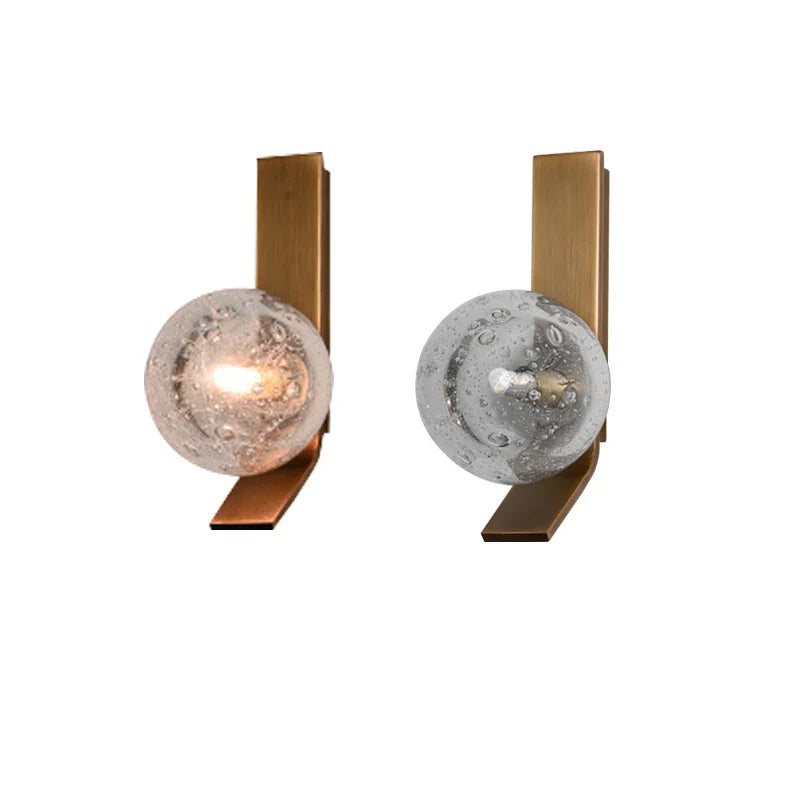 Afralia™ Bronze Bubble Glass Wall Sconce Lamps for Bedroom Bathroom Decor