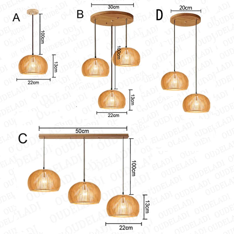 Afralia™ Wood Cage Pendant Lights | Nordic Bar Hanging Lamps | Home Decorative Lighting